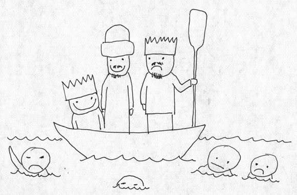 Many people were swimming in the river. But Terry thought it best to take the ferry to the other side.